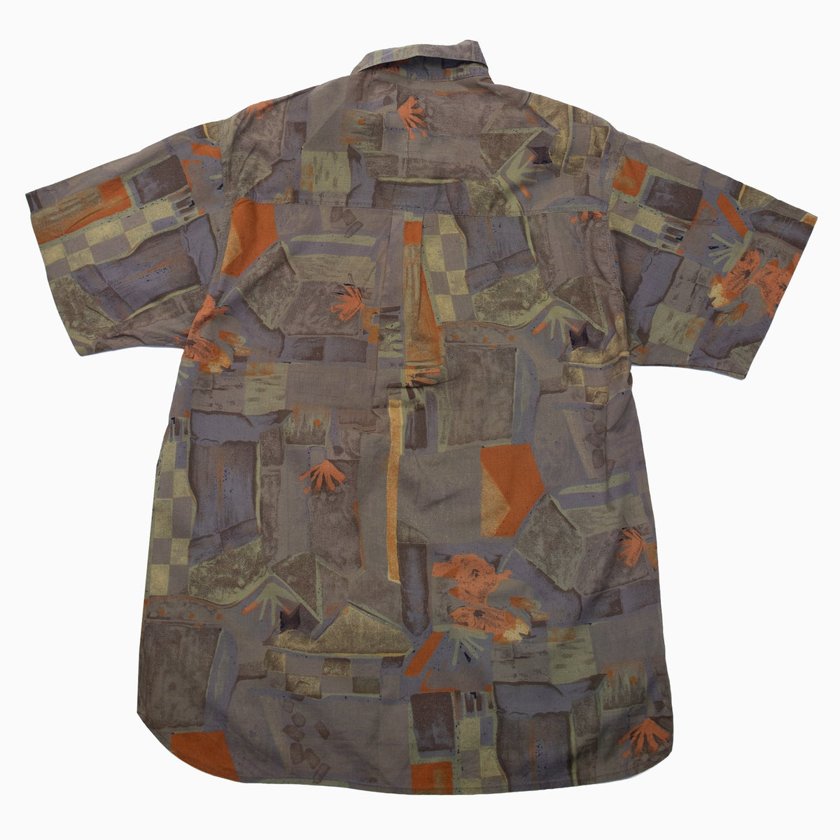 Vintage 90s Jerico Crazy Pattern Short Sleeve Shirt L