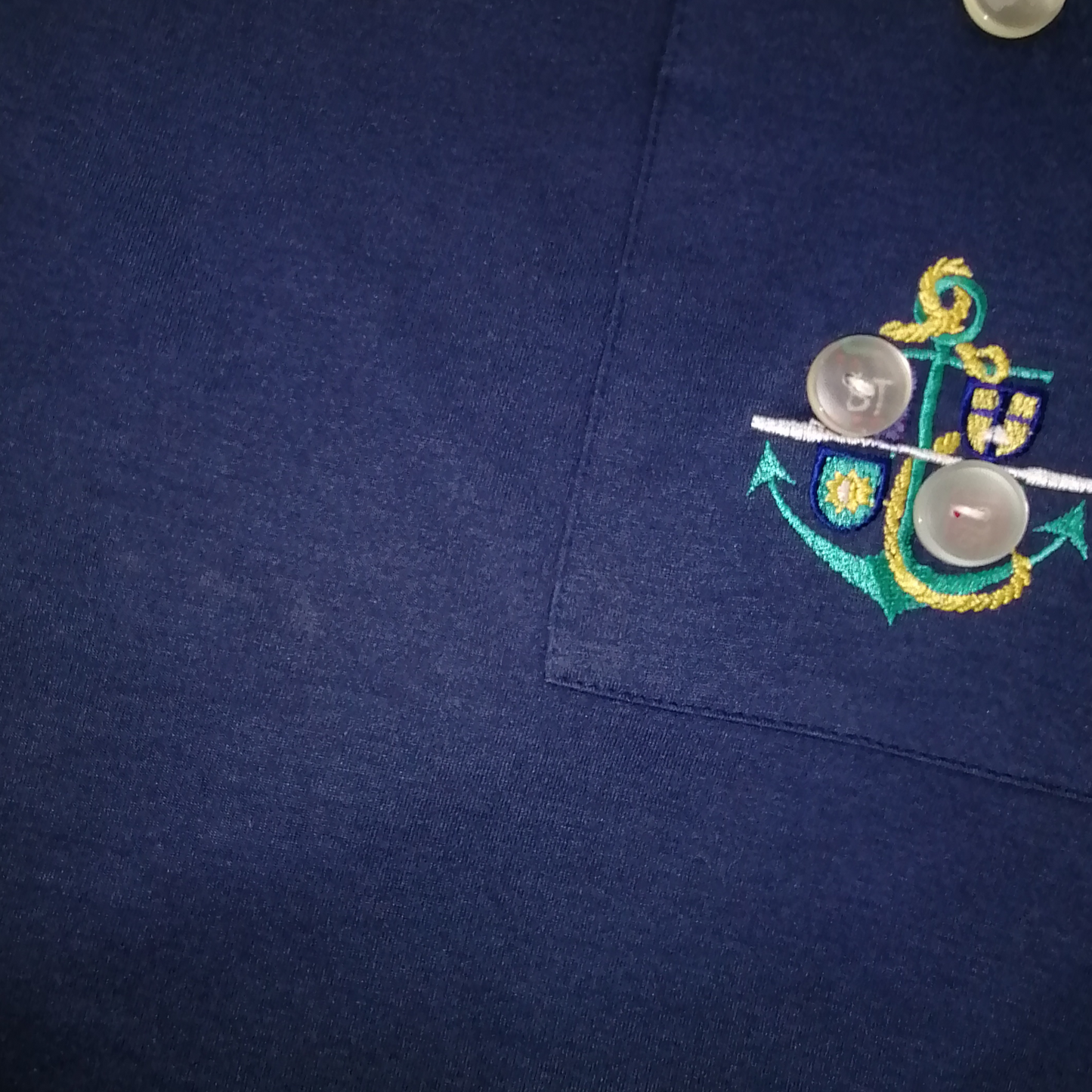 Vintage 90s Marine Button T-Shirt M