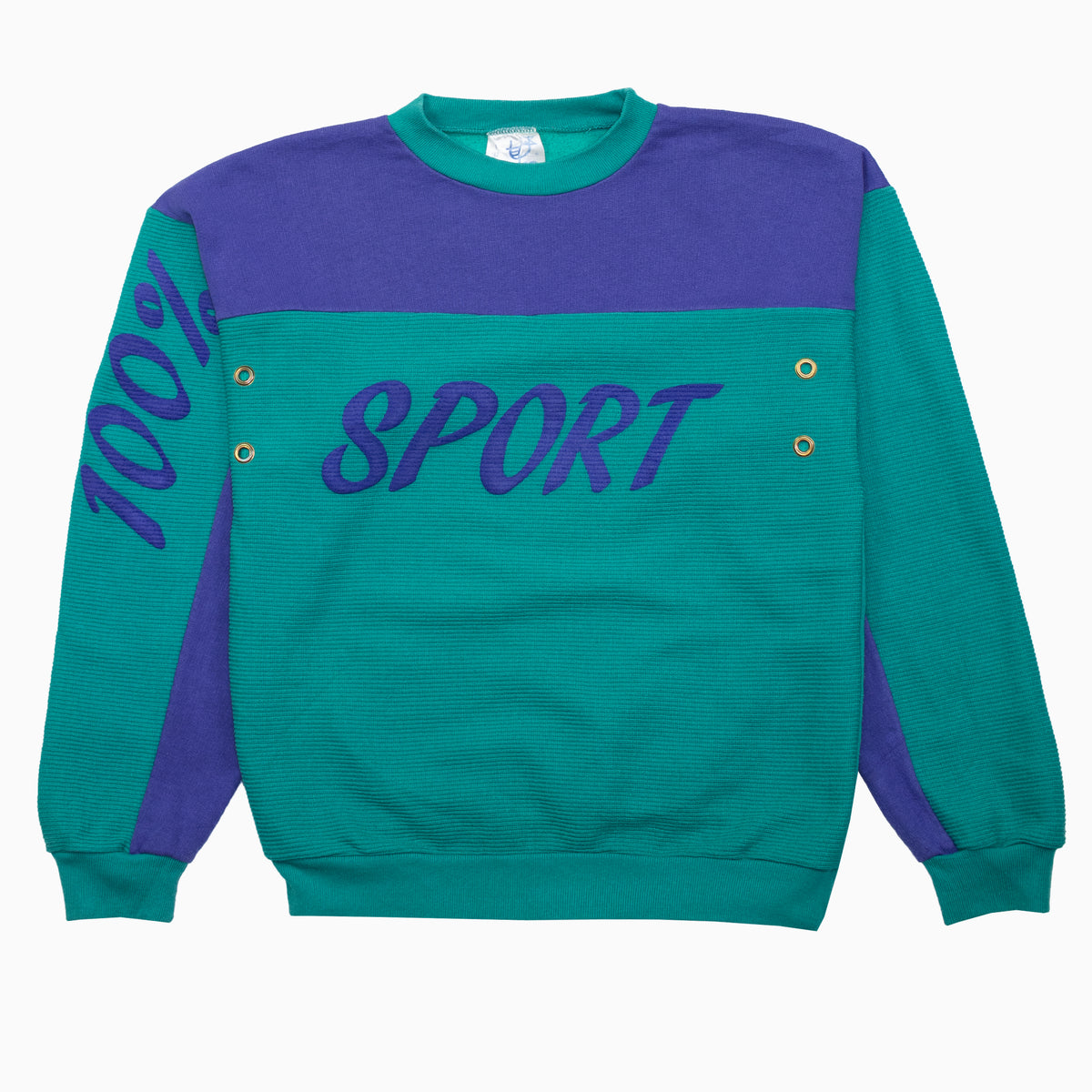 Vintage DFO 100% Sport Spellout Sweater S – Vorderansicht