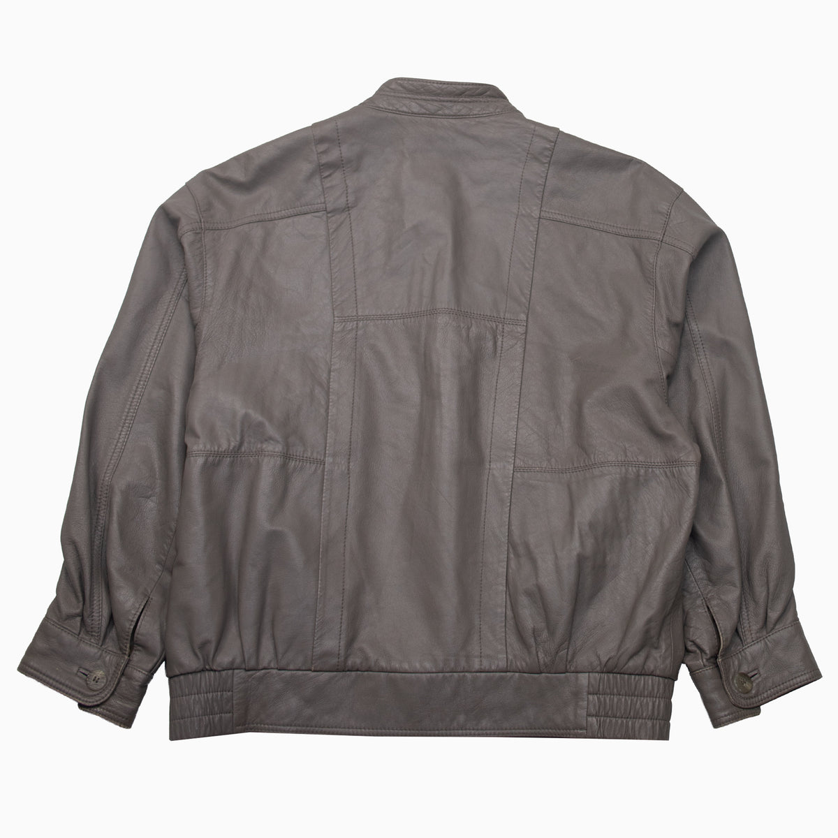 Vintage 80s Lorentino Leather Bomber Jacket M – Rückansicht