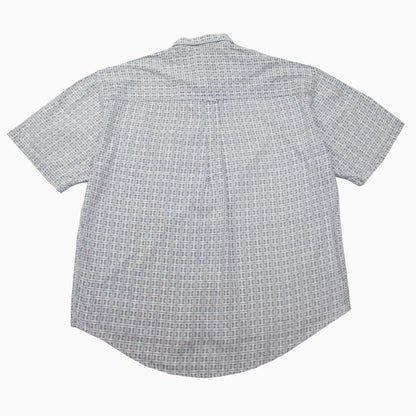Vintage 90s ab Original Square Pattern Short Sleeve Shirt XXL – Rückansicht