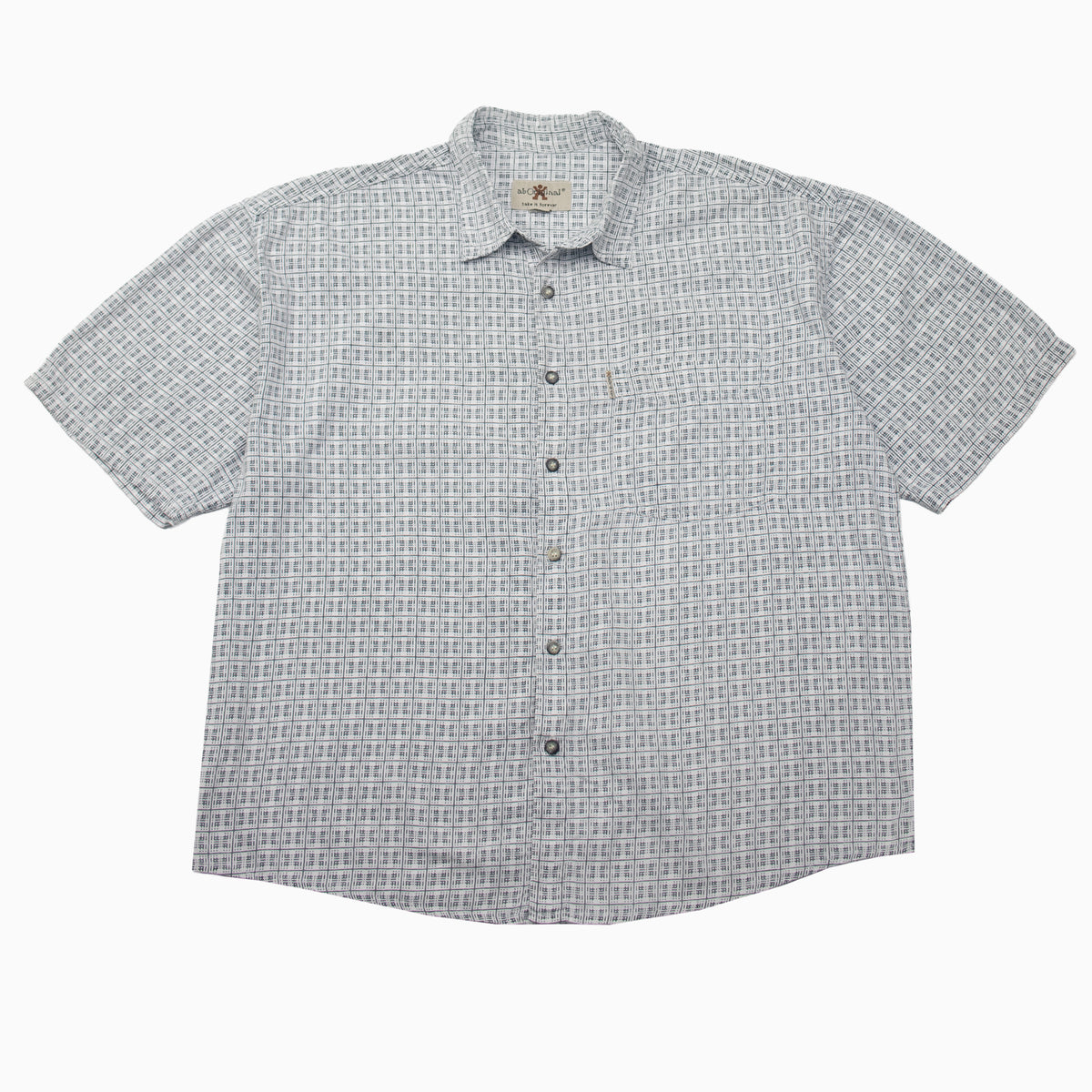 Vintage 90s ab Original Square Pattern Short Sleeve Shirt XXL – Detailansicht