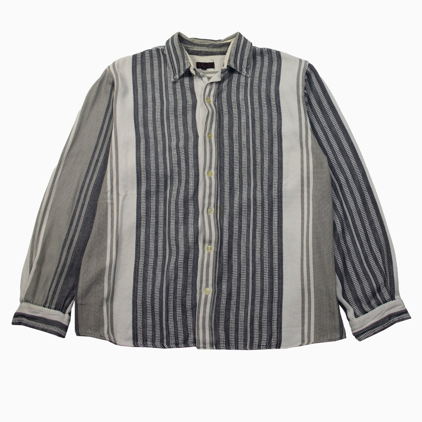 Vintage 80s East Meets West Striped Flannel Shirt L