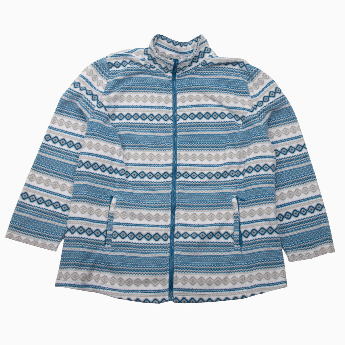 Vintage 90s Fleece Aztec Pattern Jacket L – Detailansicht
