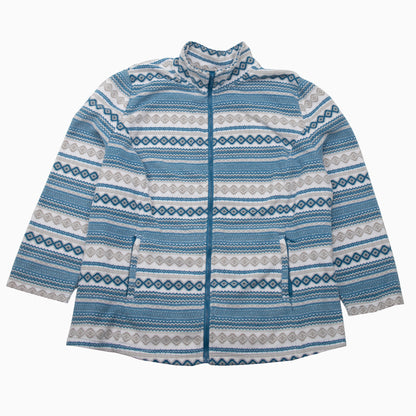 Vintage 90s Fleece Aztec Pattern Jacket L – Detailansicht