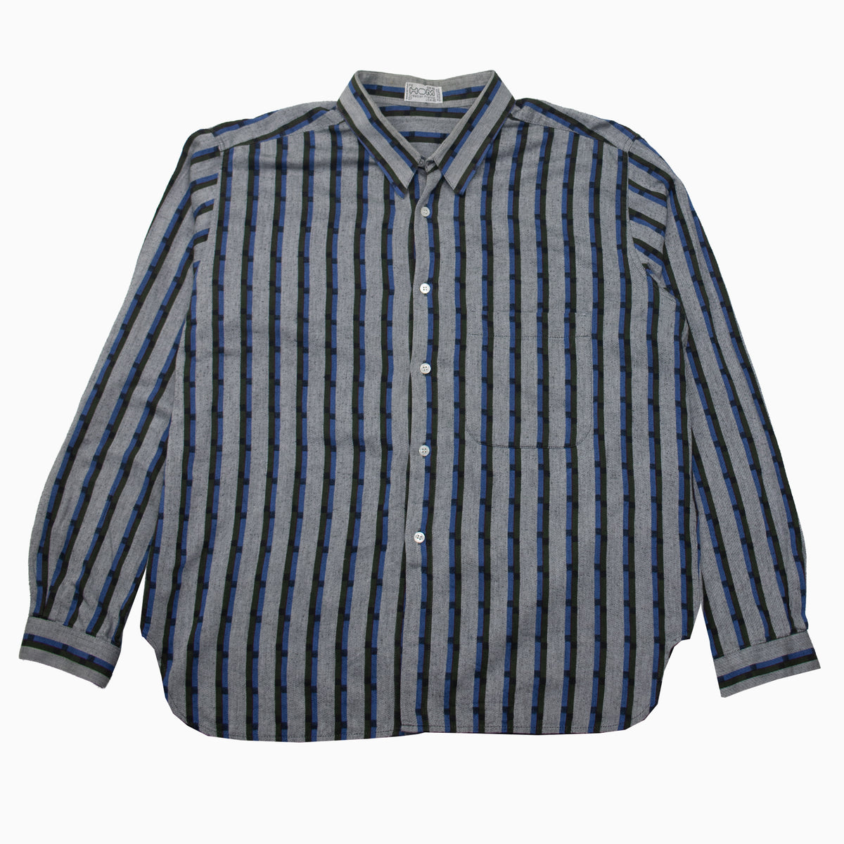 Vintage 80s Hom Striped Shirt XL – Detailansicht
