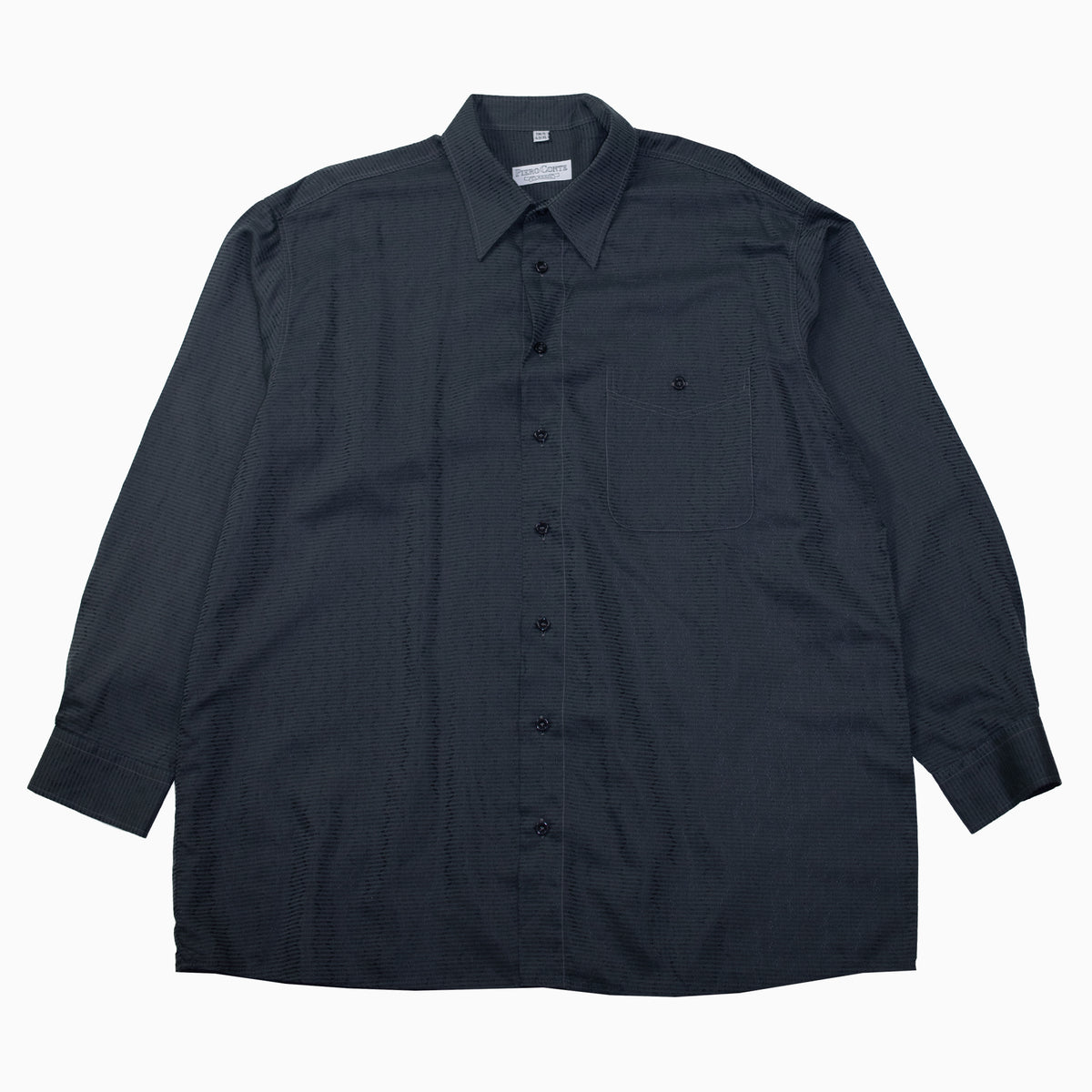 Vintage 90s Piere Conte Shiny Wave Pattern Shirt XL – Detailansicht