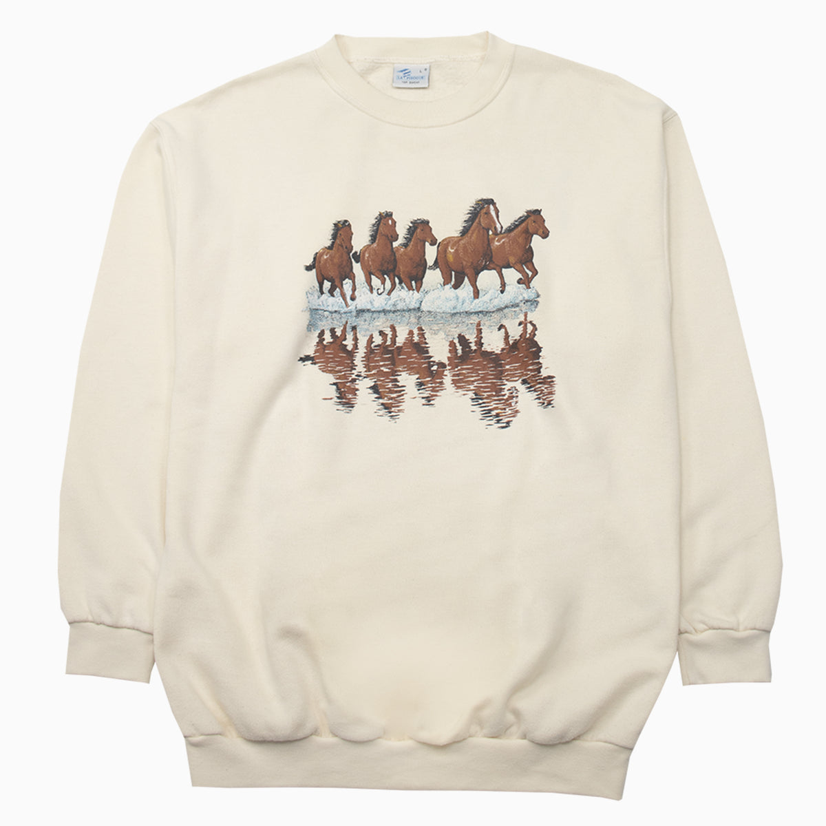 Vintage La Pirogue Top Sweat Horse Graphic Sweater XL