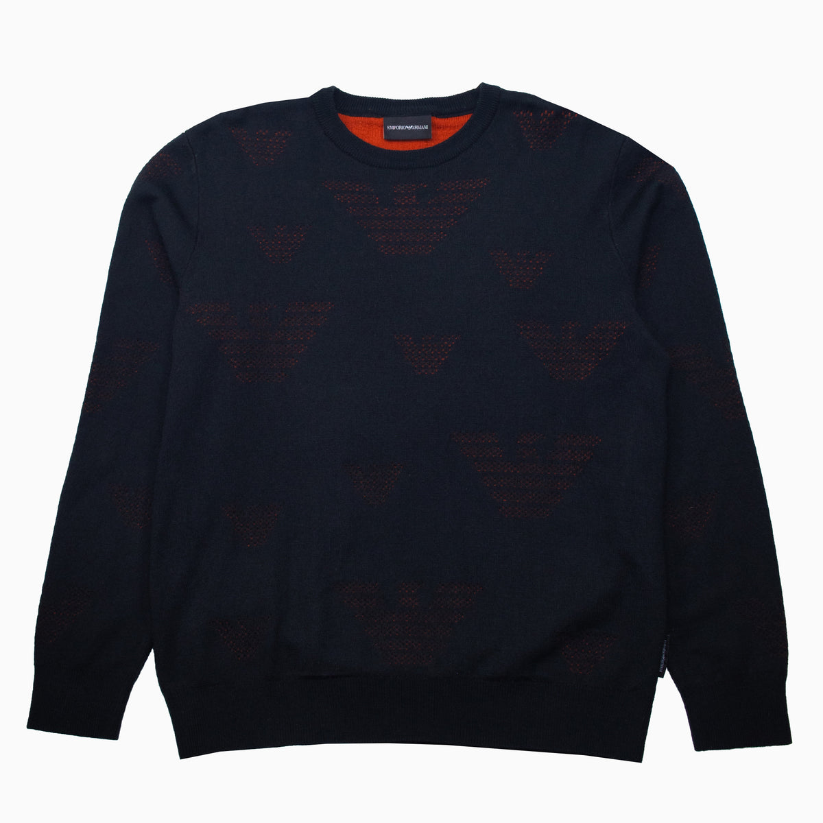 Emporio Armani Eagle Allover Pattern Knit Sweater M