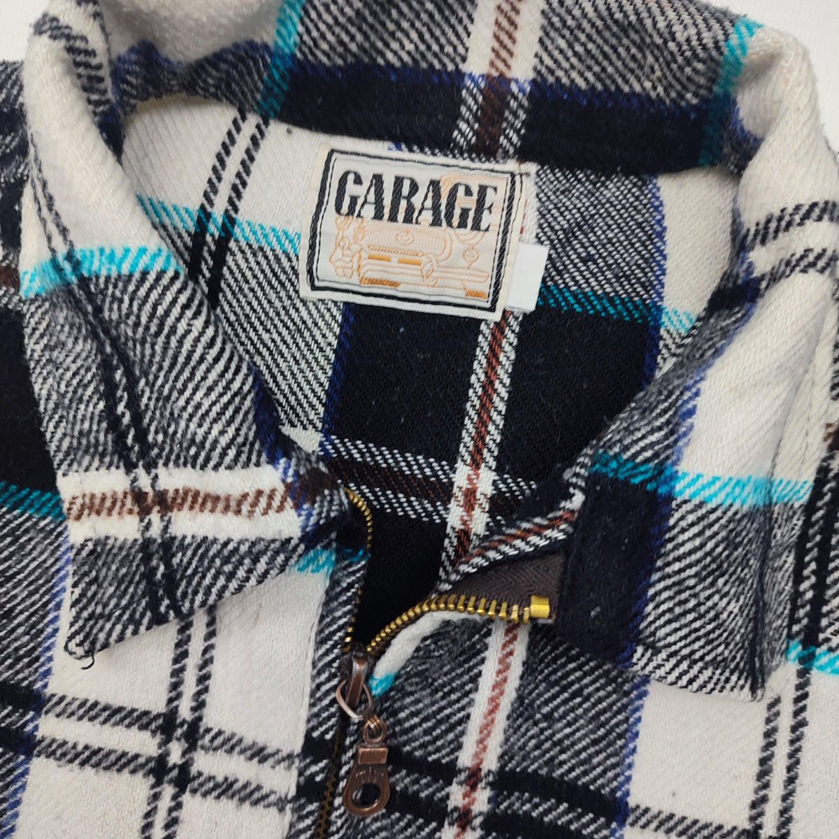 Vintage 90s Garage Checkered Flannel Shirt XL – Detailansicht 2