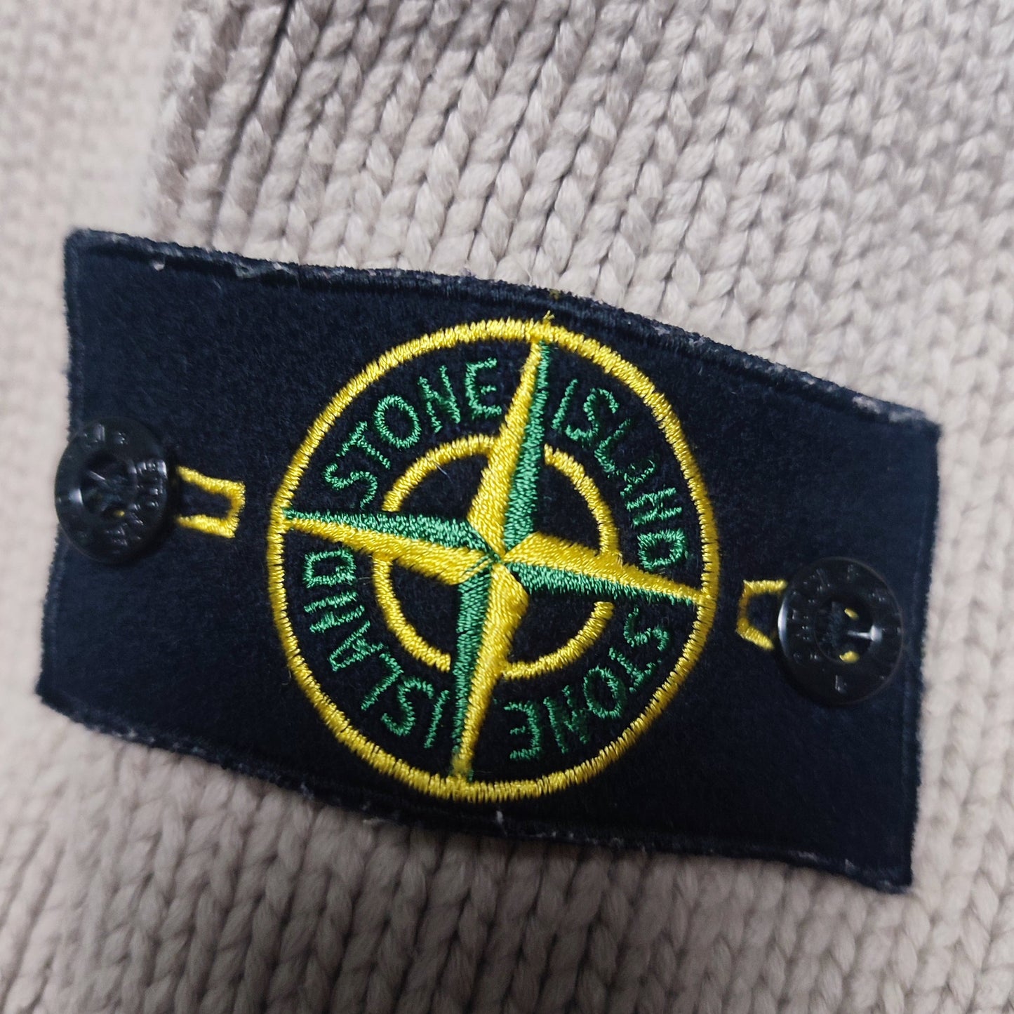 Vintage Y2K Stone Island Heavyweight Full-Zip Knit Cardigan L