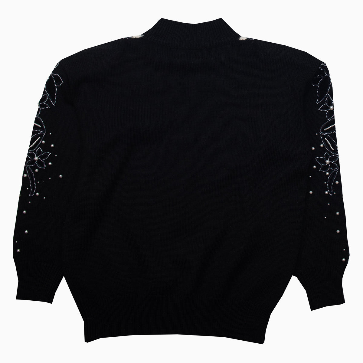 Vintage 80s Adda Pearl Shoulder Pads Knit Jumper M