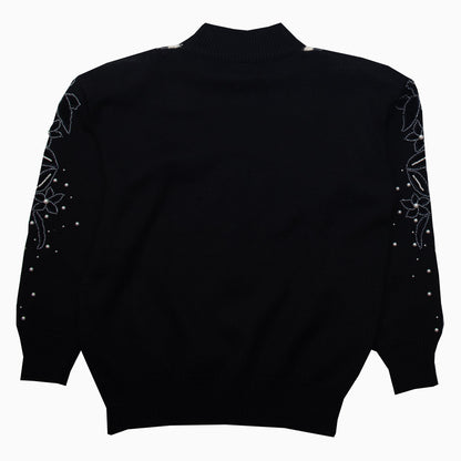 Vintage 80s Adda Pearl Shoulder Pads Knit Jumper M