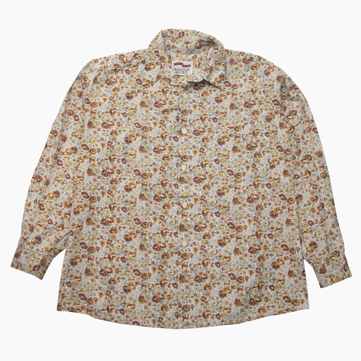 Vintage 80s Untamed Heiress Rose Pattern Shirt M