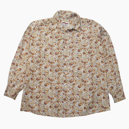 Vintage 80s Untamed Heiress Rose Pattern Shirt M
