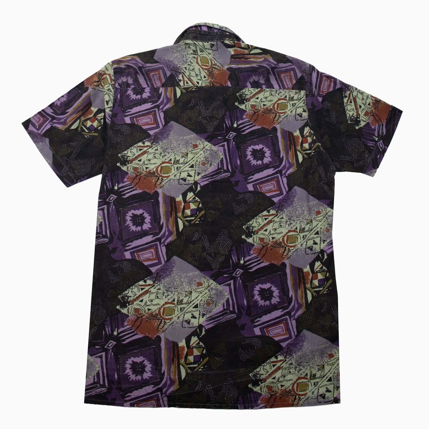 Vintage 90s Crazy Pattern Hemd, kurzarm, Grösse L