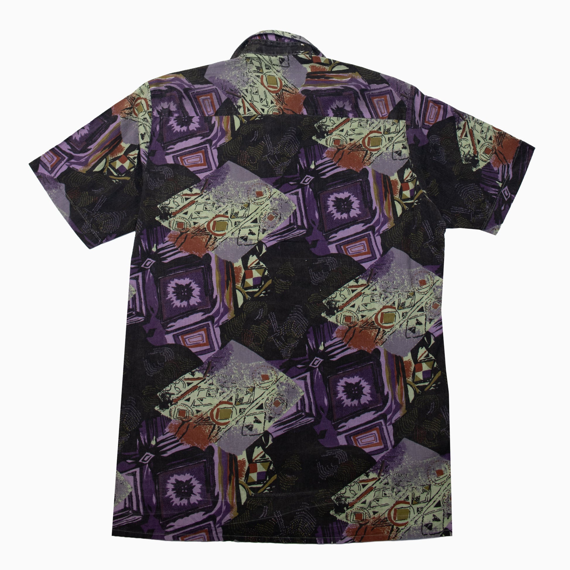Vintage 90s Crazy Pattern Hemd, kurzarm, Grösse L