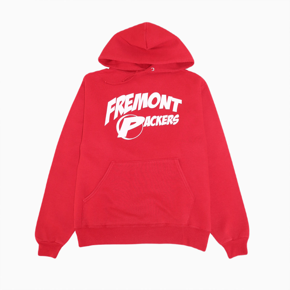 Vintage Jerzees Hoodie mit Fremont Packers Print in rot Grösse S
