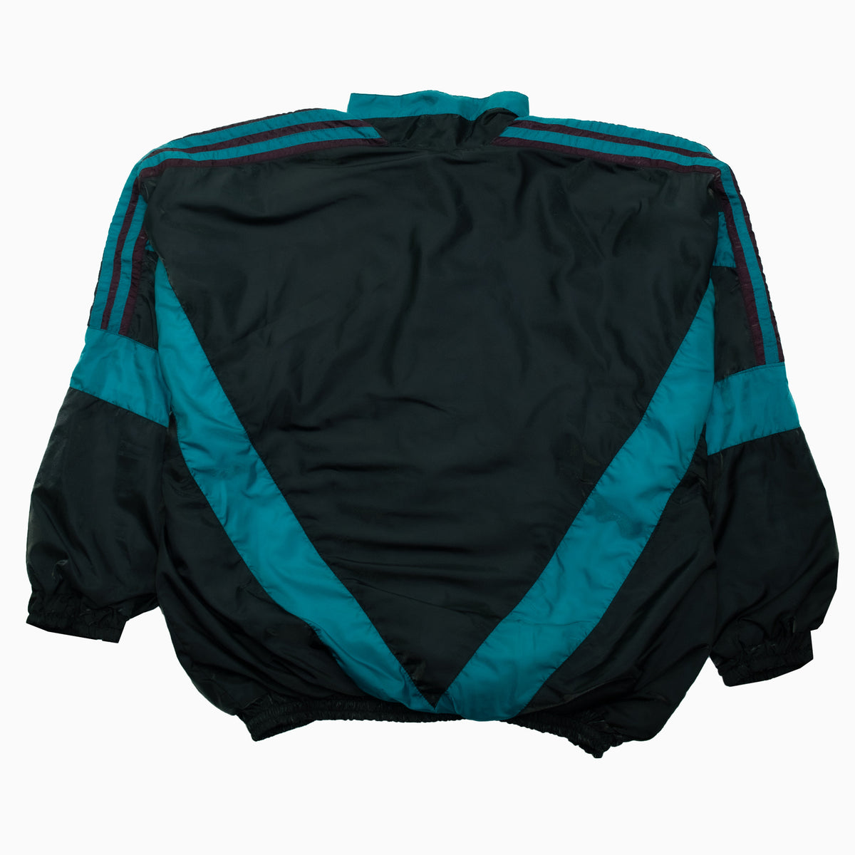 Vintage Nike Track Jacket in glänzendem Colorblock Design  PETROL / AUBERGINE / SCHWARZ – Size XL