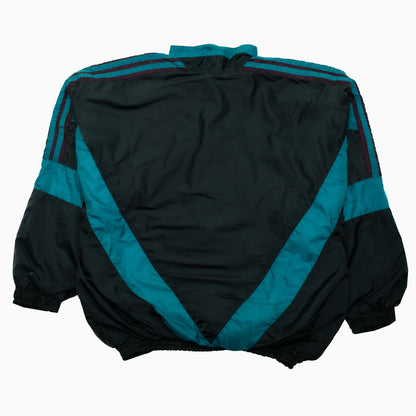 Vintage Nike Track Jacket in glänzendem Colorblock Design  PETROL / AUBERGINE / SCHWARZ – Size XL