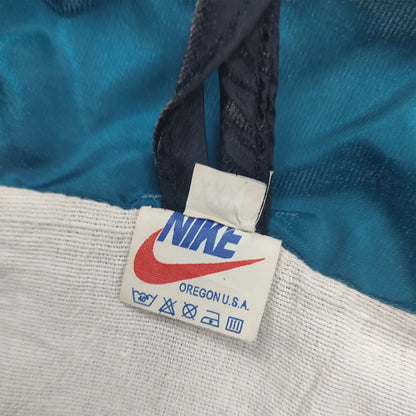 Vintage Nike Track Jacket in glänzendem Colorblock Design  PETROL / AUBERGINE / SCHWARZ – Size XL