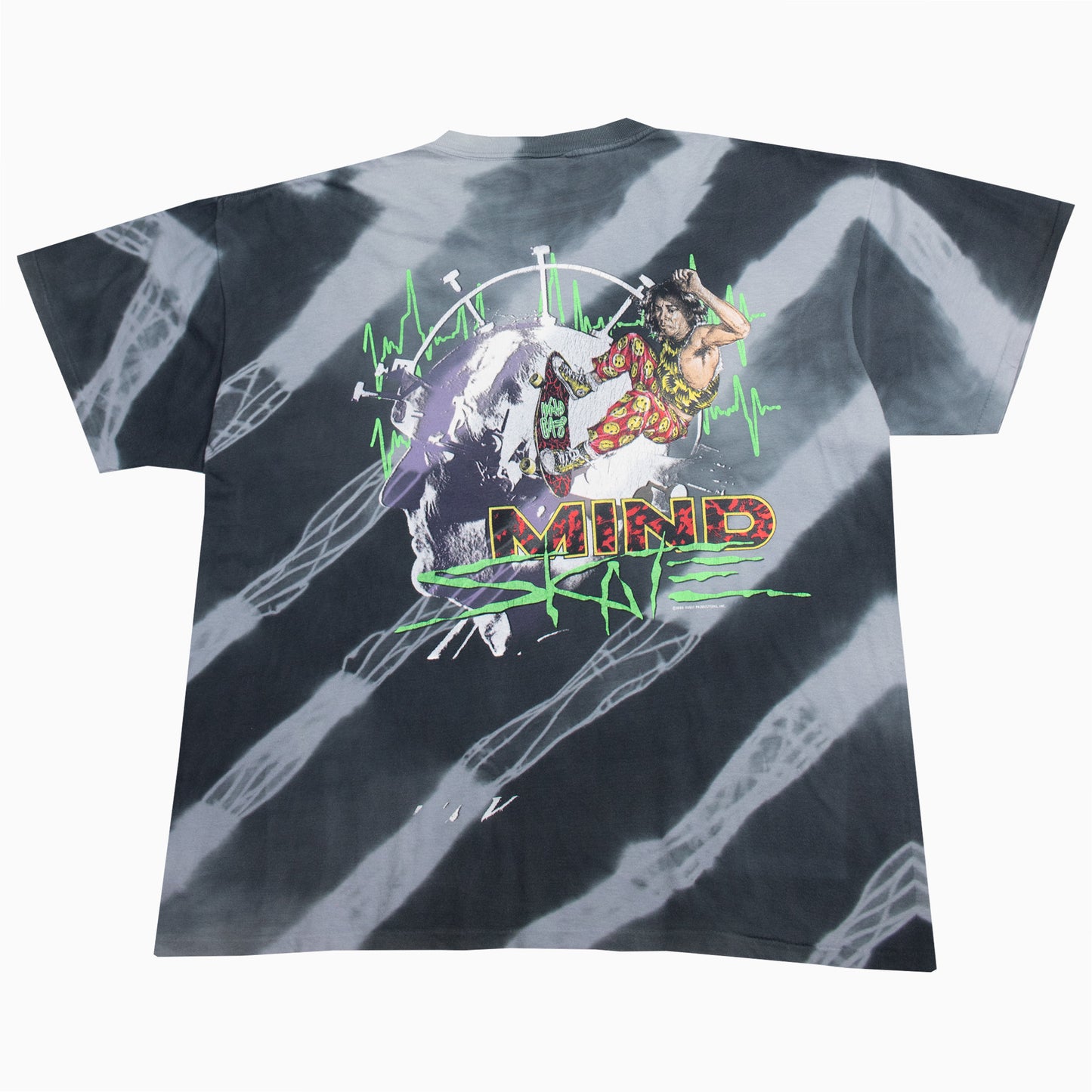Vintage World Class 1990 Skate Mind T-Shirt in Schwarz mit großem Skate Backprint – Size XL