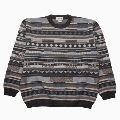 Vintage 90s Afibel Diamond Pattern Knit Jumper L
