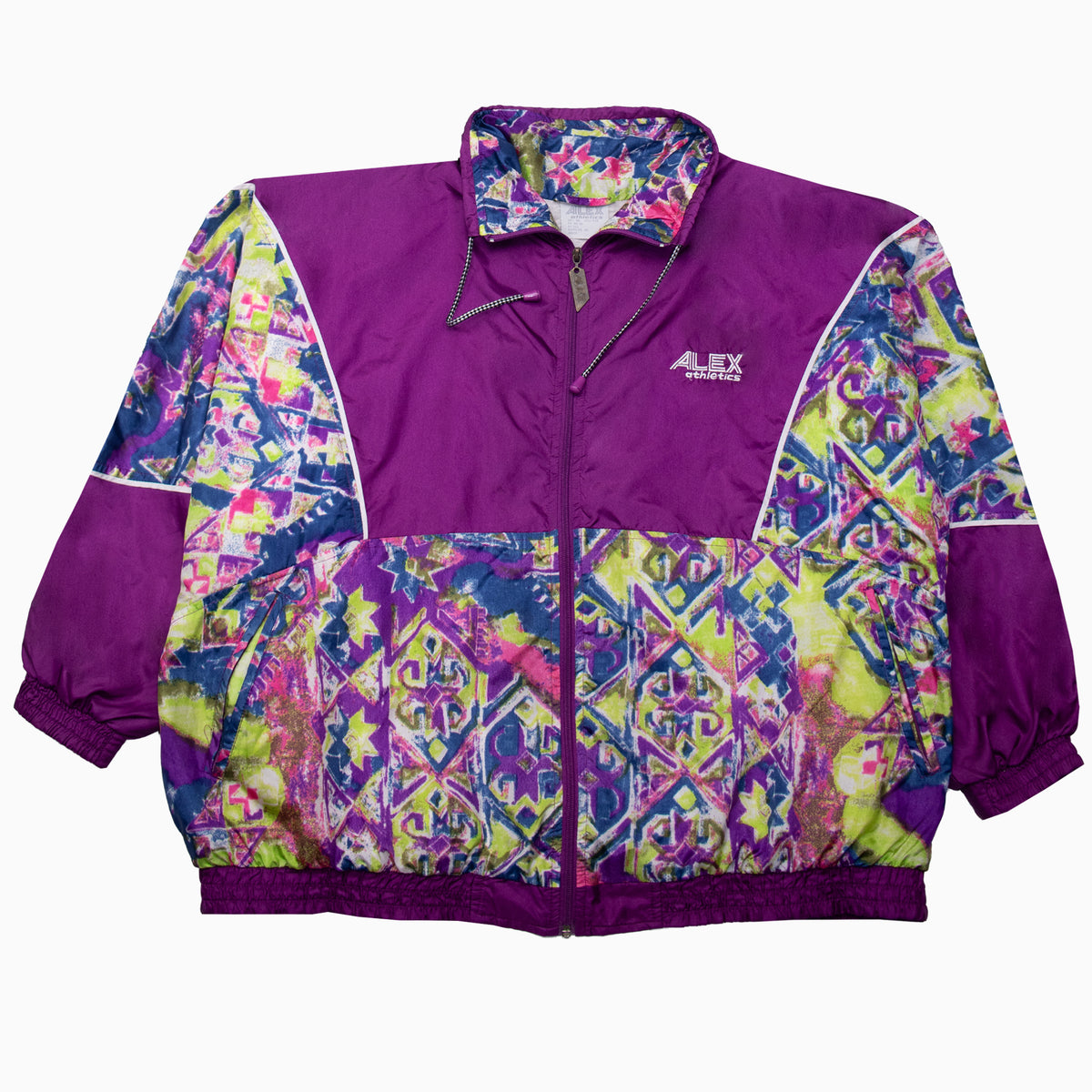 Vintage 90s Alex Athletics Pattern Track Jacket XL