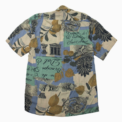 Vintage 90s Antik Pattern Short Sleeve Shirt M