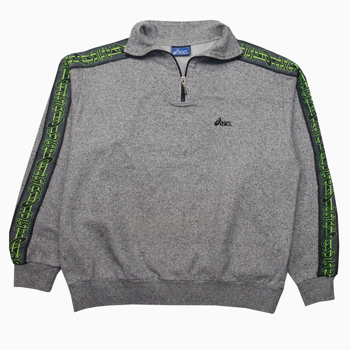Vintage Asics Tape Logo 1/4 Zip Sweater M – Detailansicht