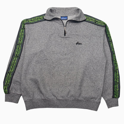 Vintage Asics Tape Logo 1/4 Zip Sweater M – Detailansicht
