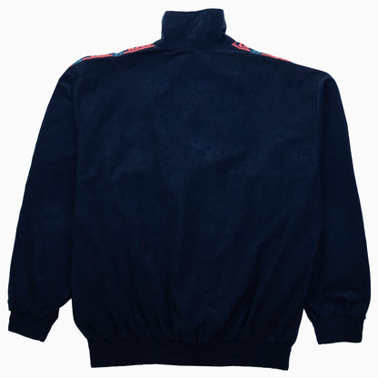 Vintage 90s Brugi Velour Open USA Tape Logo Track Jacket S