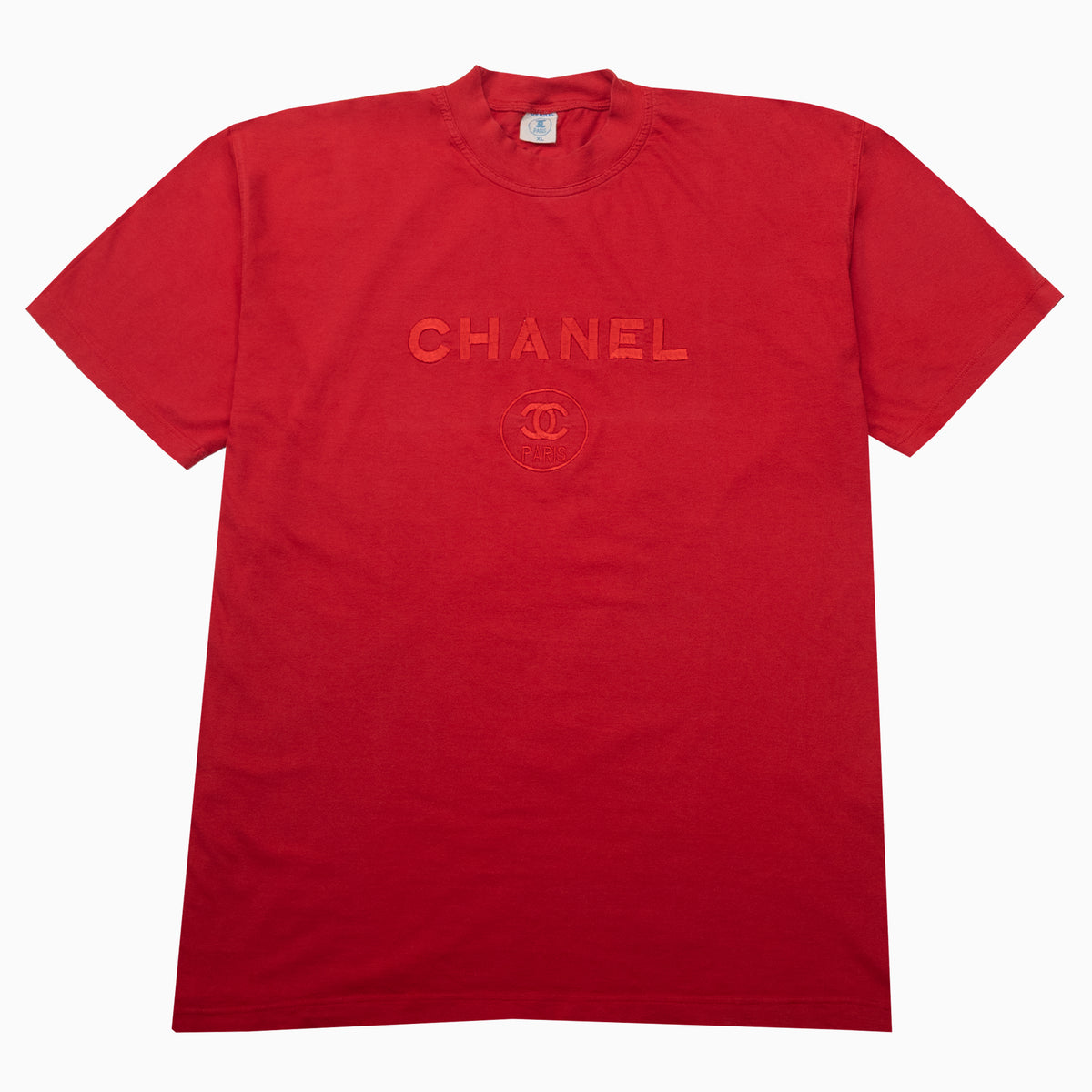 Vintage 90s Chanel Paris Embroidered T-Shirt L – Detailansicht