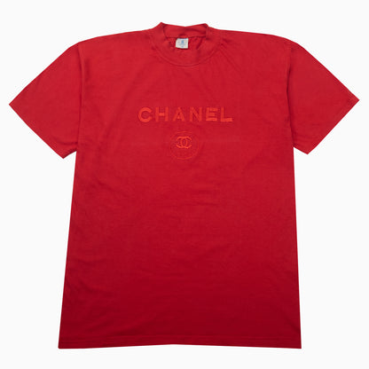 Vintage 90s Chanel Paris Embroidered T-Shirt L – Detailansicht
