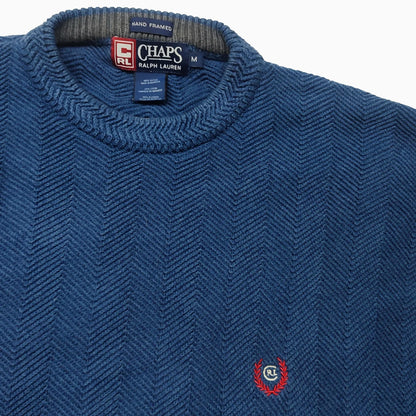 Chaps By Ralph Lauren 100 & Cotton Hand Framed Knit Jumper L