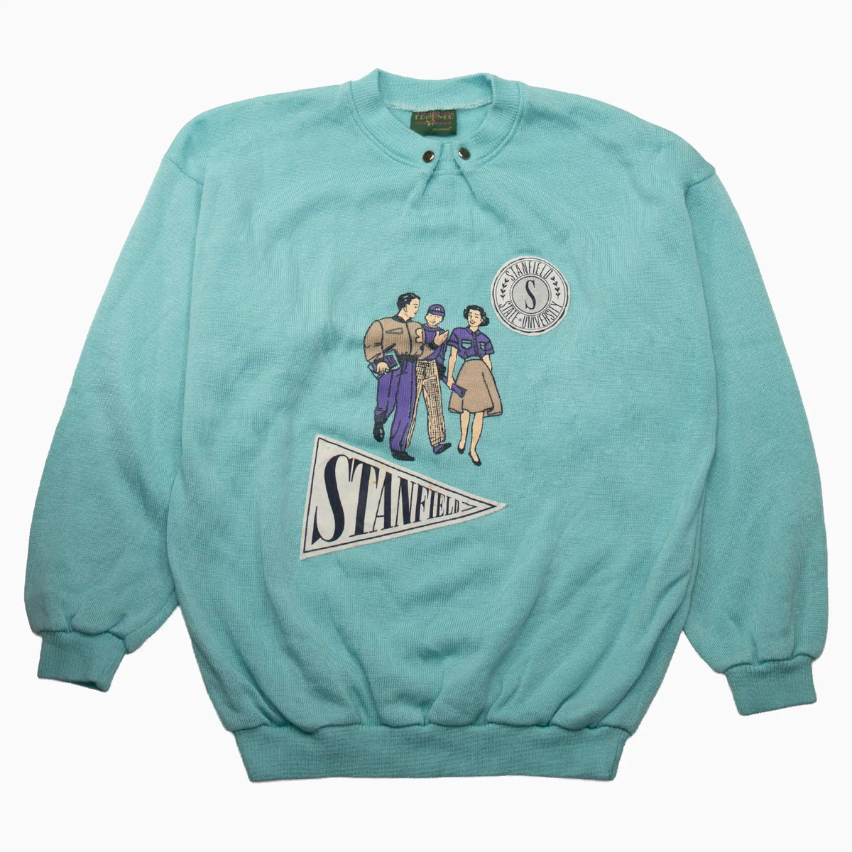 Türkises Cyrano Stanfield University Graphic Sweatshirt in Größe XL – Vorderseite