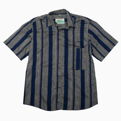 Vintage 90s D'Brions U.B.O University Striped Short Sleeve Shirt L