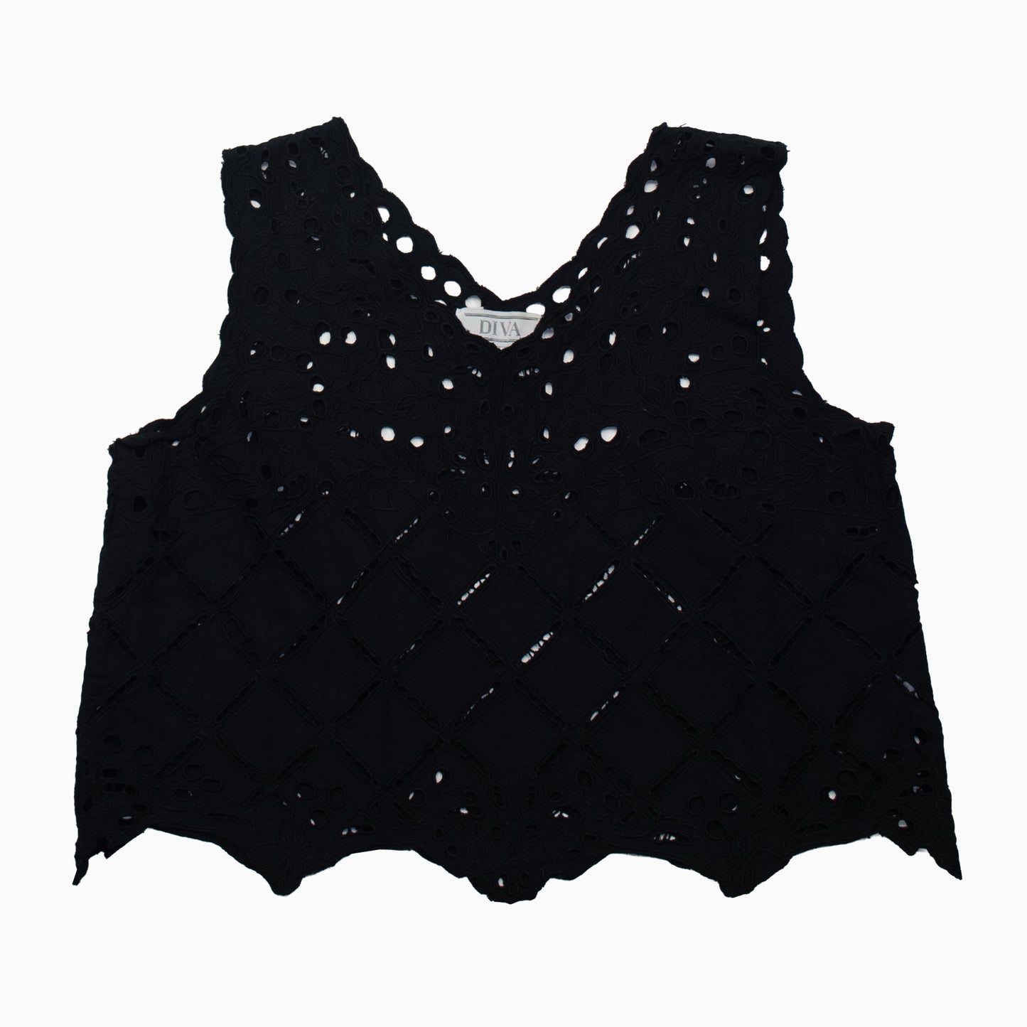 Vintage 90s Diva Lace Crop Top M
