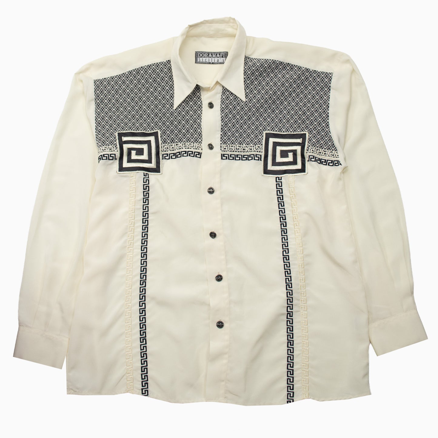 Vintage 90s Doramafi Sicilia's Embroidered Shirt XL