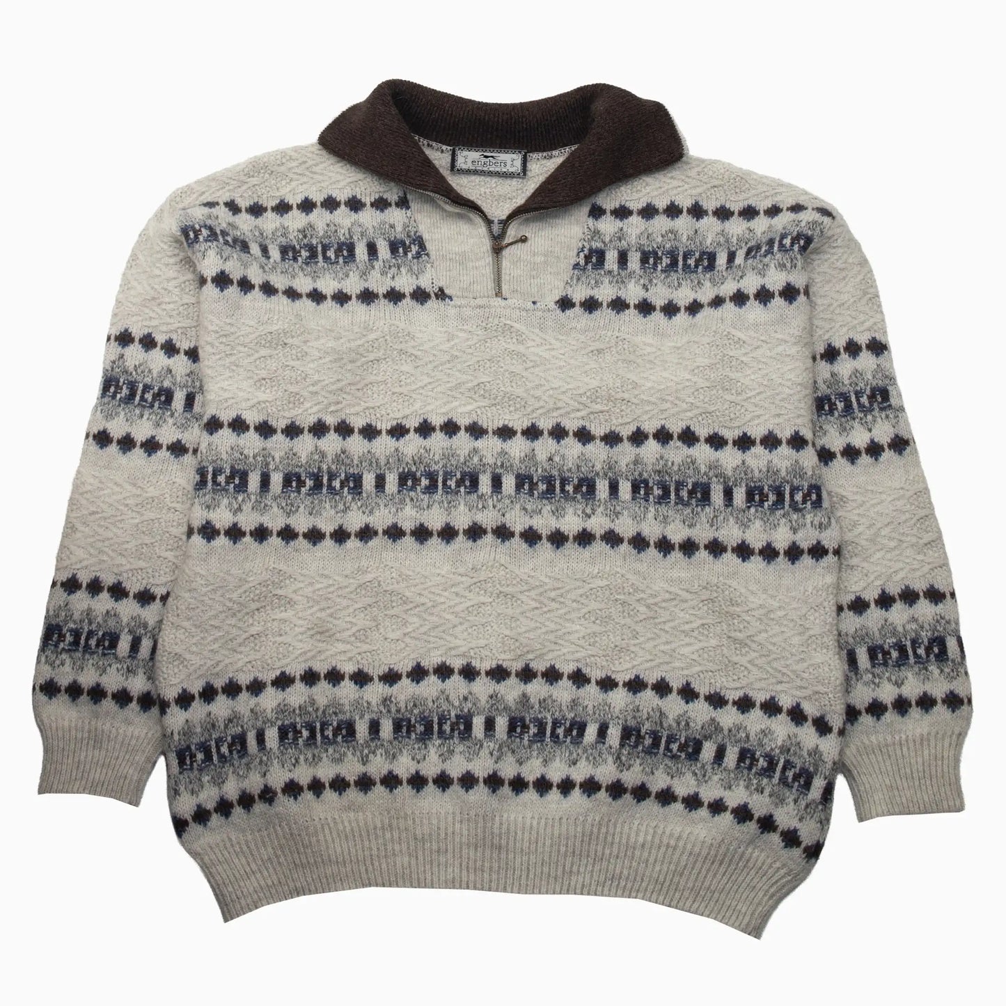 Vintage Engbers 1/4 Zip Knit Jumper XL