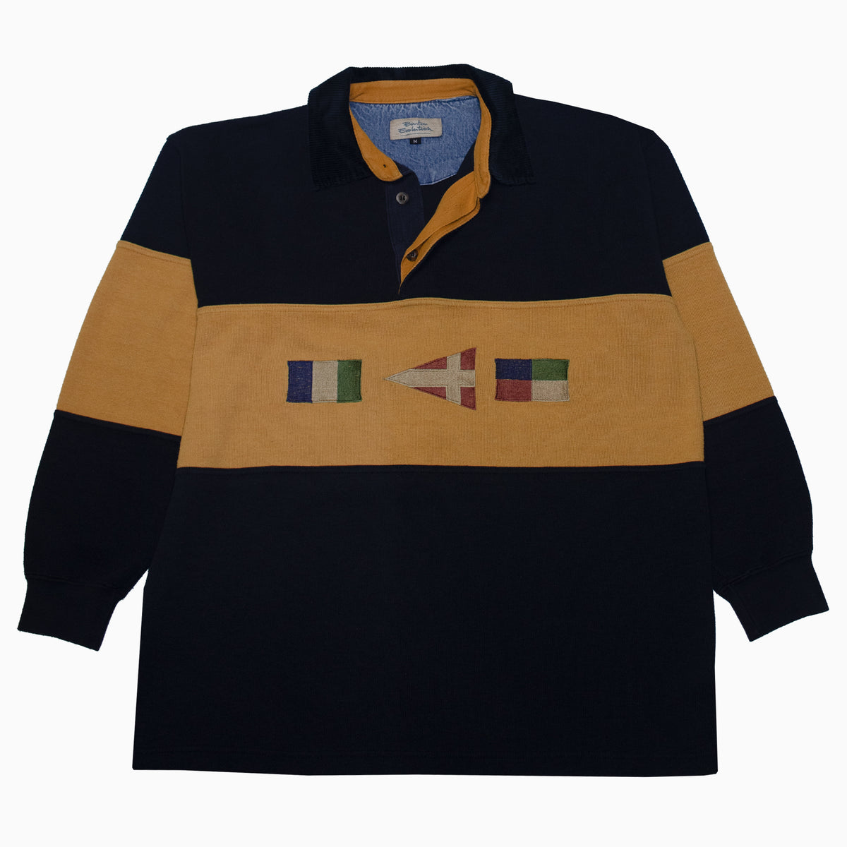 Vintage 90s Burton Evolution Flags Embroidered Sweater L – Detailansicht