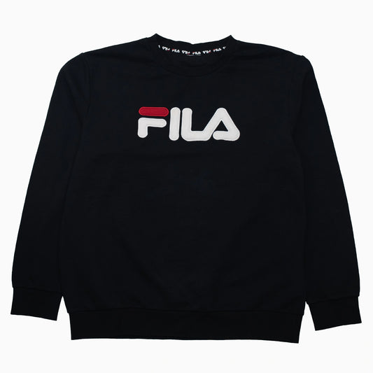 Schwarzes Fila Sweatshirt mit großem Logo auf der Vorderseite in Größe XL – Vorderansicht