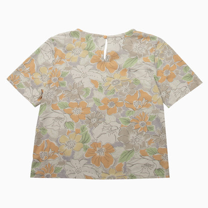 Vintage 90s Floral Pattern Crop Top S – Rückansicht