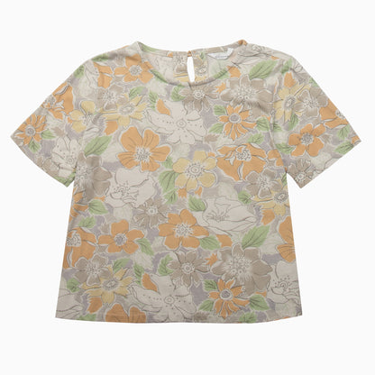 Vintage 90s Floral Pattern Crop Top S – Detailansicht