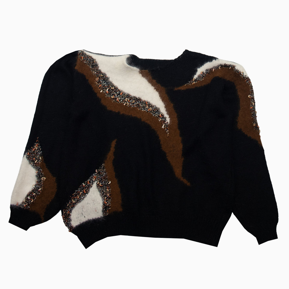 Vintage 90s Fluffy Cropped Knit Jumper S