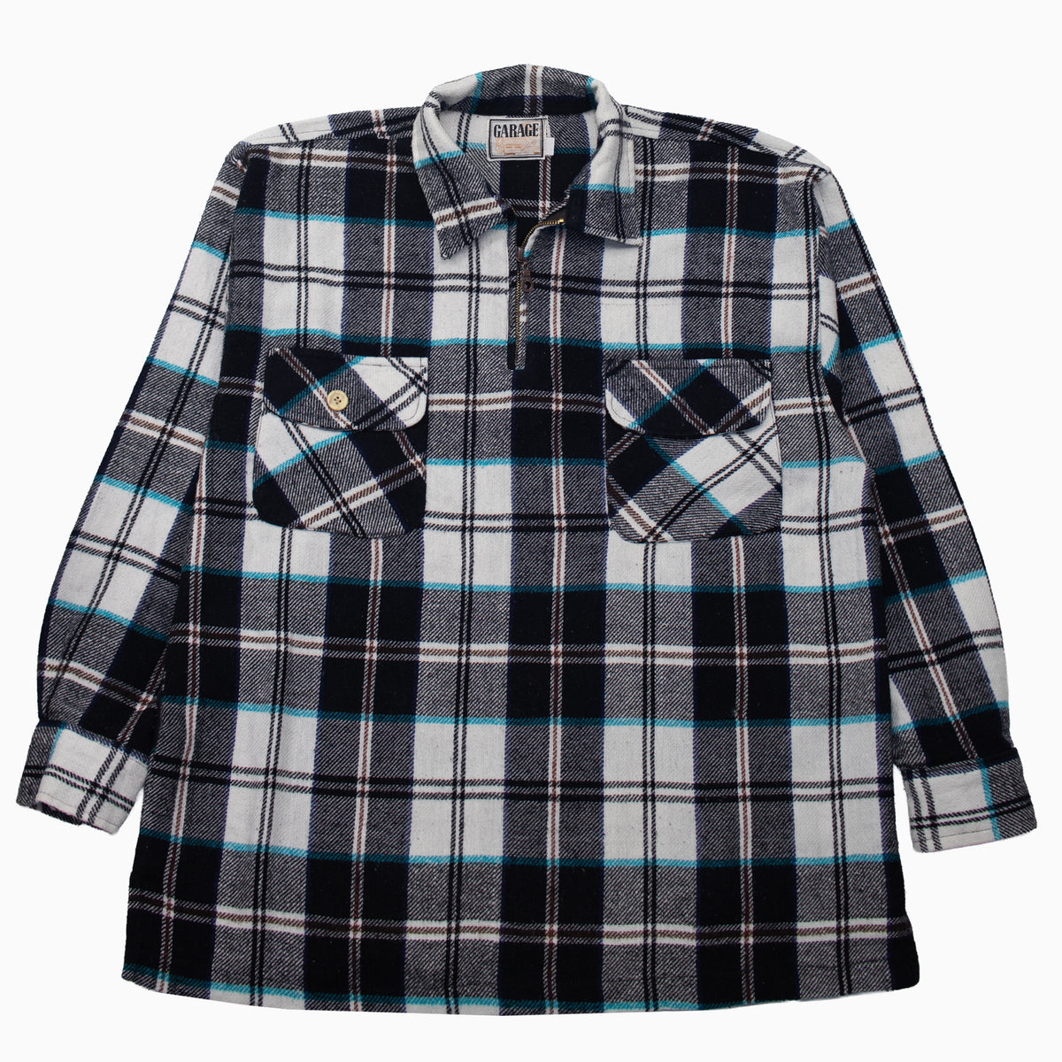 Vintage 90s Garage Checkered Flannel Shirt XL – Detailansicht