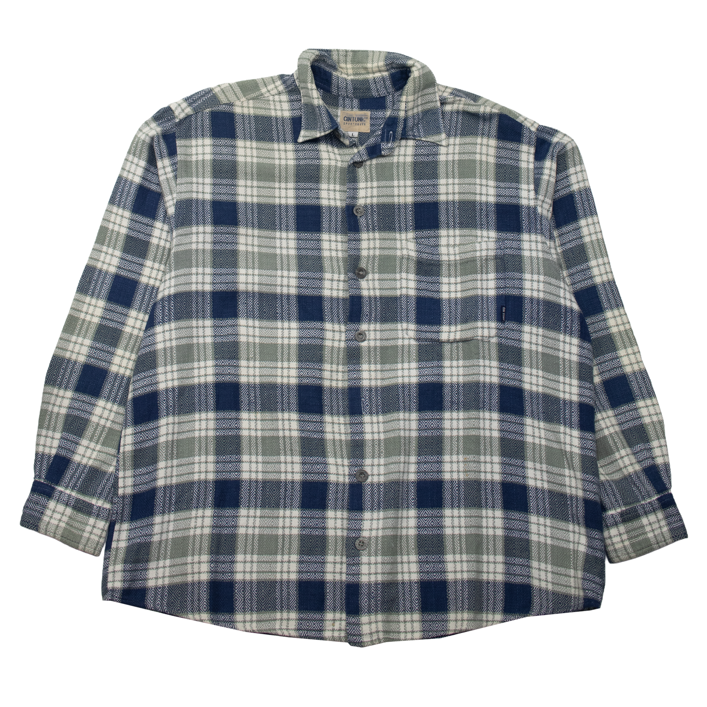 Vintage 90s Gin Tonic Sportswear Checkered Flannel Shirt XL