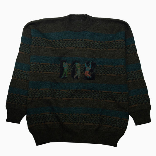 Vintage Golf Graphic Knit Jumper XL