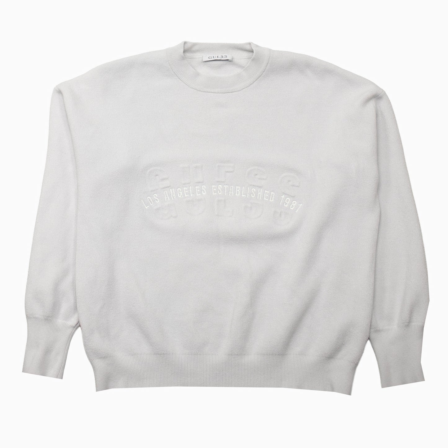 Weißes Guess Sweatshirt mit Stickerei in Größe S