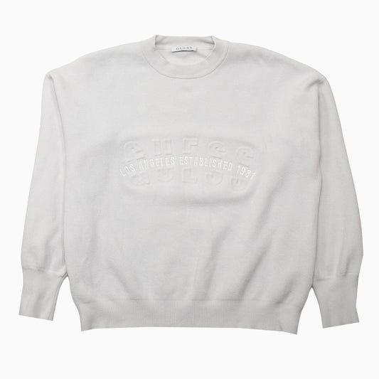 Weißes Guess Sweatshirt mit Stickerei in Größe S